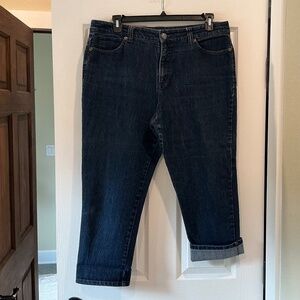 NWT Nine West Vintage American Jeans Dark Blue Denim Capris 16